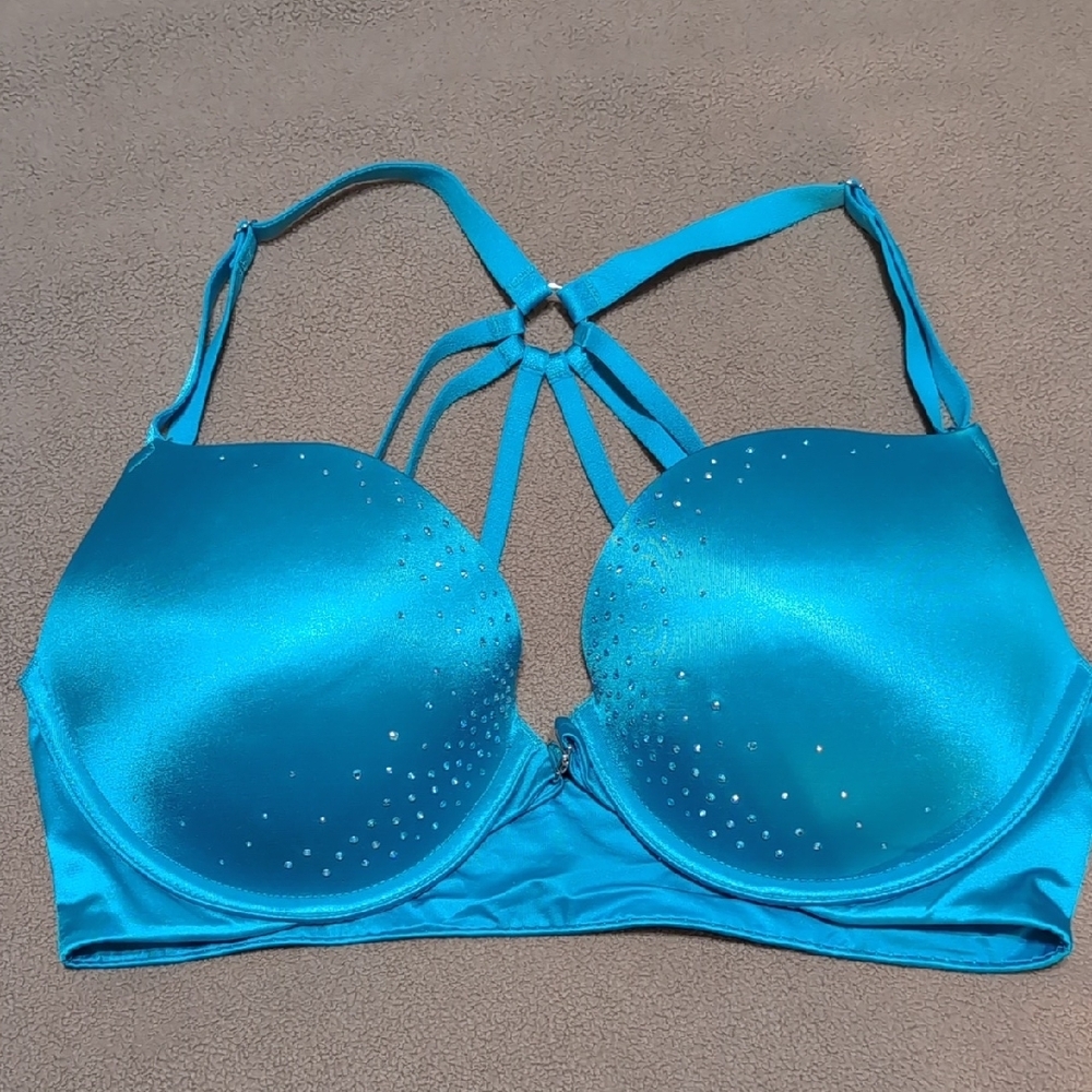 Victoria's Secret Blue Satin Push-Up Bra